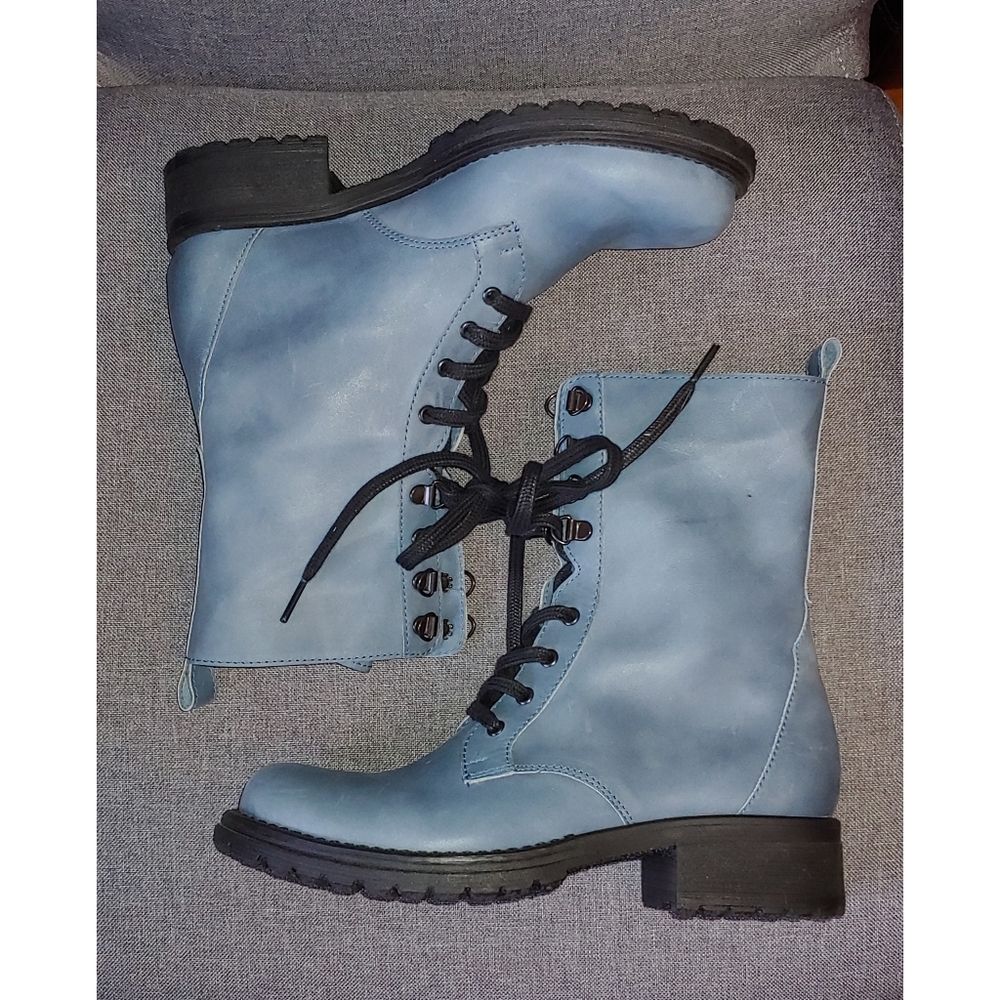 FRANCO CERBELLO ZAPATOS Blue Lace Up Boots